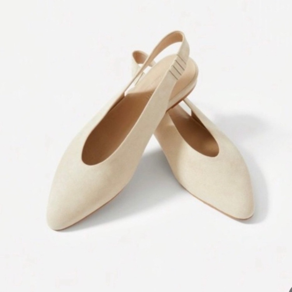 Everlane  Suede Sling-Back Cream Size 6.5